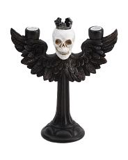 12in Skull With Wings Taper Holder | TJ Maxx