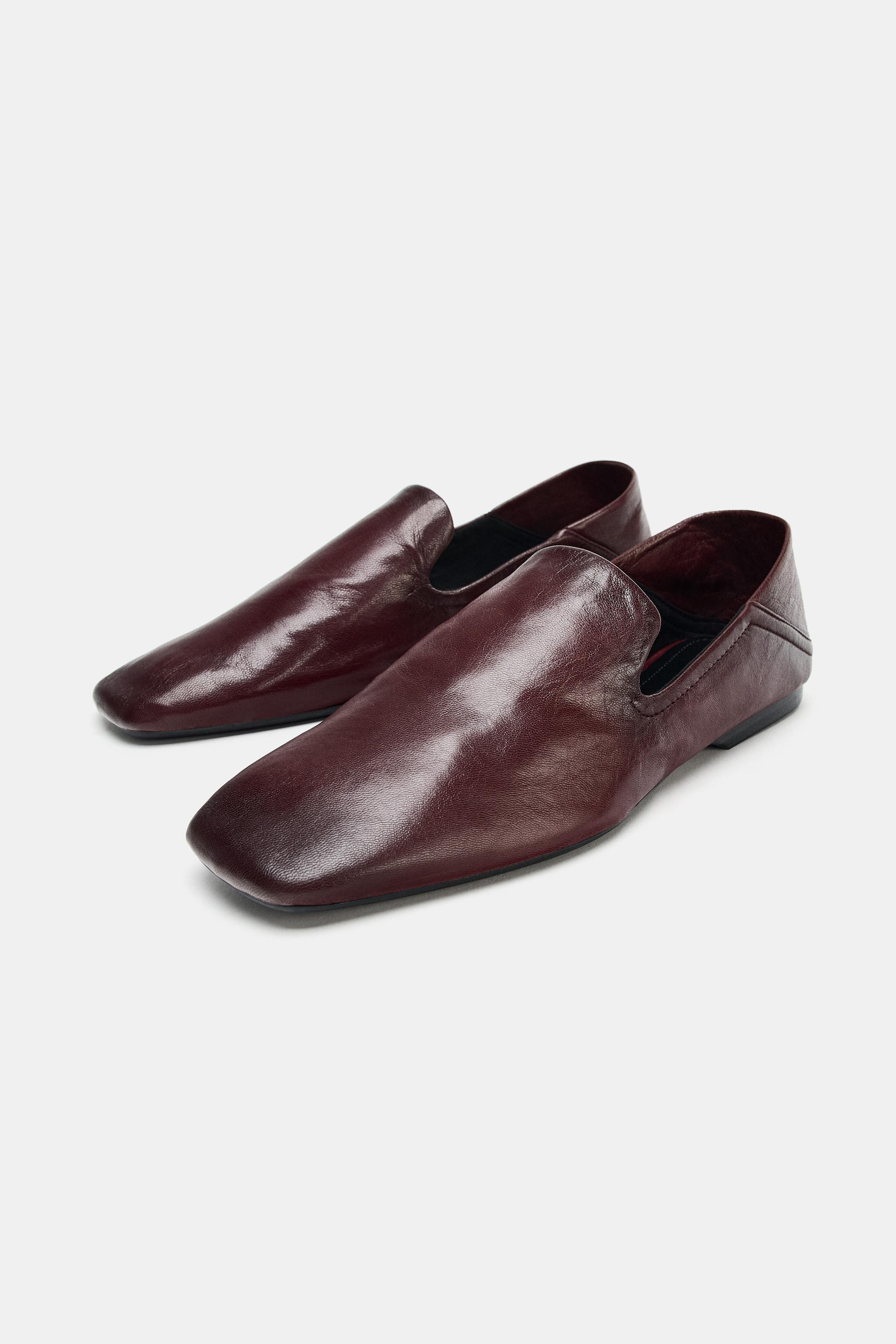 LEATHER LOAFERS WITH HIGH VAMP | Zara AU