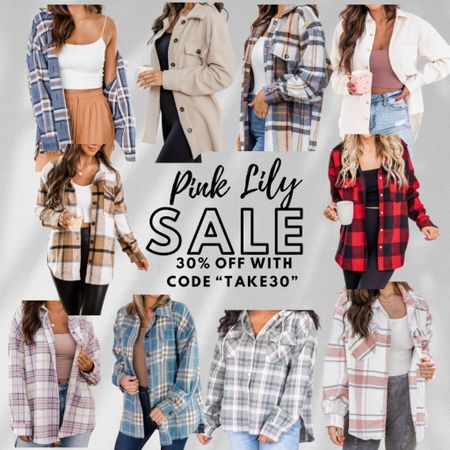 Pink Lily sale! 30% percent off. Tons of fall shackets and many color ways. TTS for oversized fit otherwise size down one. 

#LTKunder50 #LTKsalealert #LTKSale