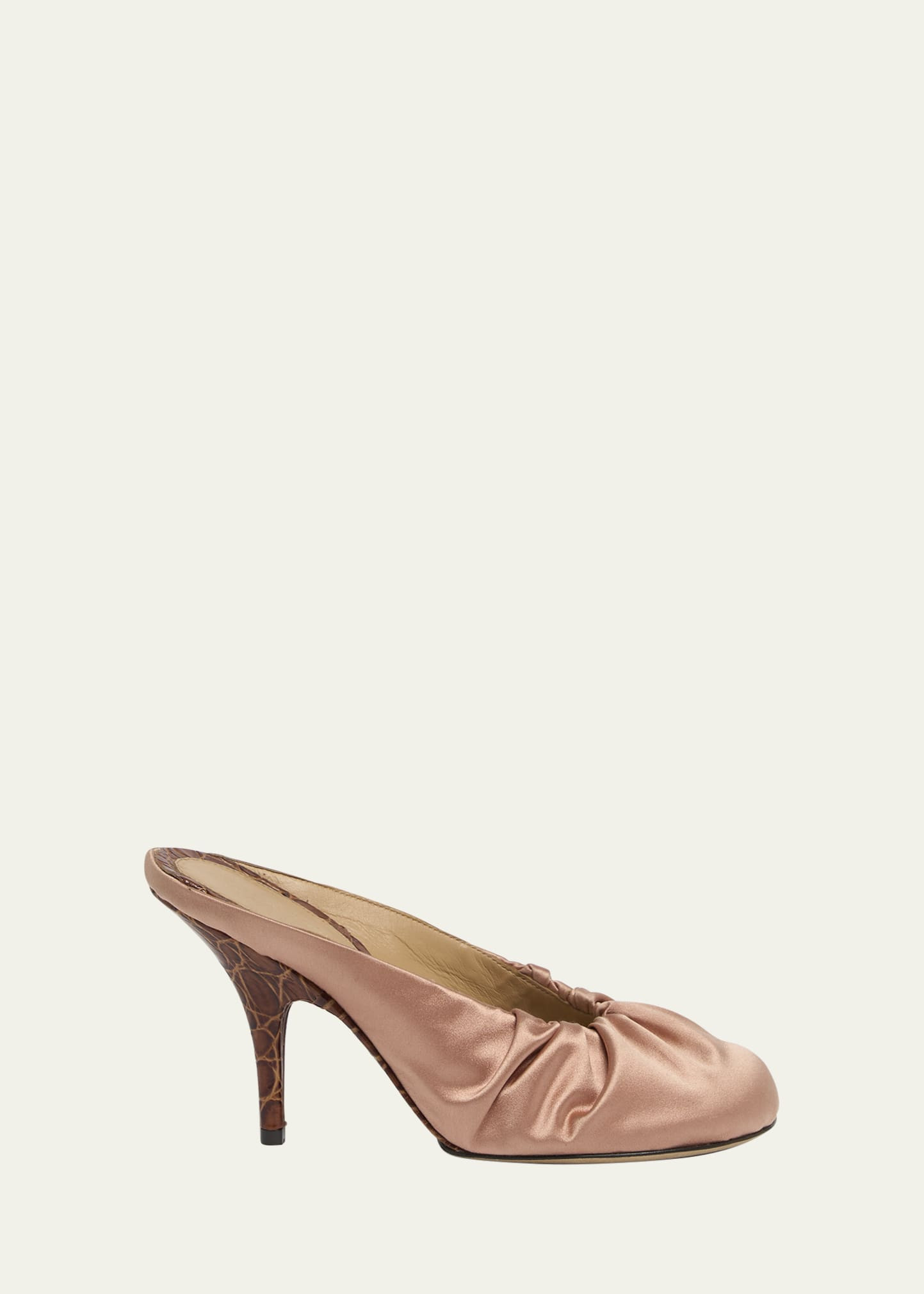 Dries Van Noten Ruched Satin Mules | Bergdorf Goodman