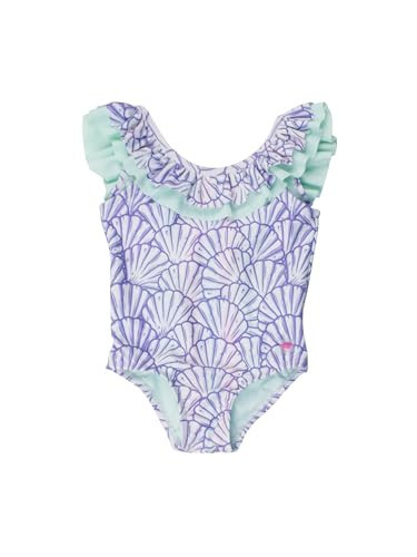 RuffleButts Girls UPF50+ Sun Protection Ruffle V-Back One Piece Swimsuit - Magical Mermaid, 2T | Amazon (US)