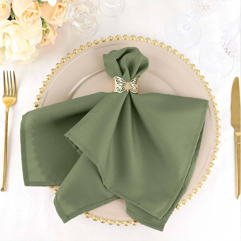 Efavormart Cloth Napkins Set of 100, 20x20 Inch Eucalyptus Sage Green Seamless Dinner Napkins, Wa... | Amazon (US)