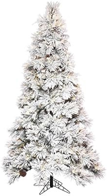 Vickerman Atka Pine Christmas Tree, 9' x 44", Flocked White on Green | Amazon (US)