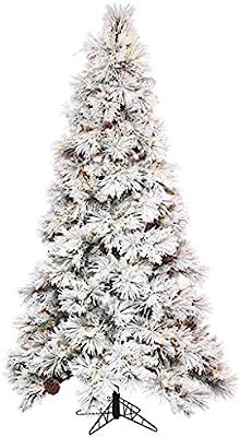 Vickerman Atka Pine Christmas Tree, 9' x 44", Flocked White on Green | Amazon (US)