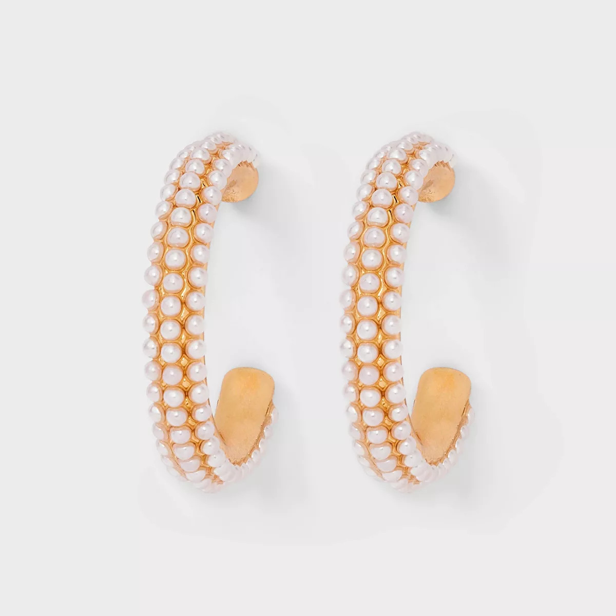 Cultura Pearl Hoop Earrings - A New Day™ Gold: Hypoallergenic Zinc, Post Closure, 1.05" Length,... | Target