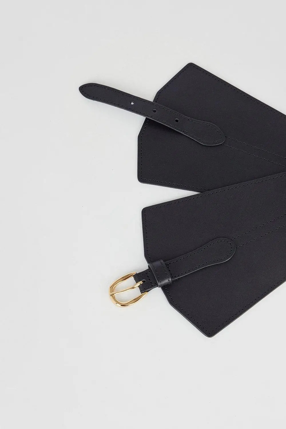 Leather Wide Waist Belt | Karen Millen