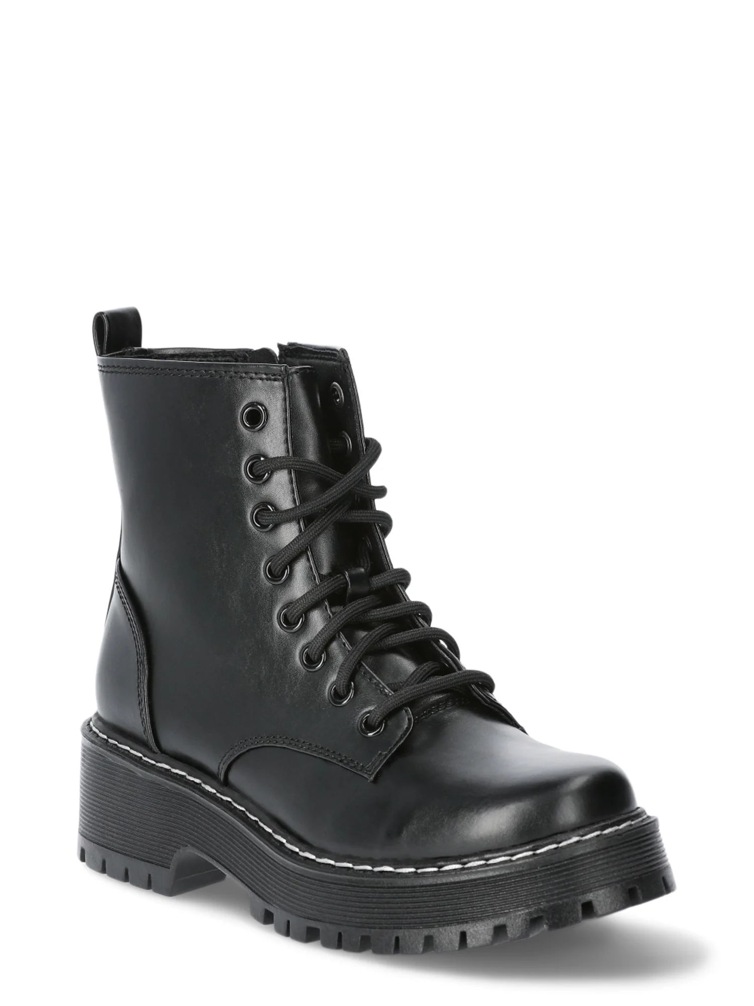 No Boundaries Women's Combat Boots, Wide Width Available - Walmart.com | Walmart (US)