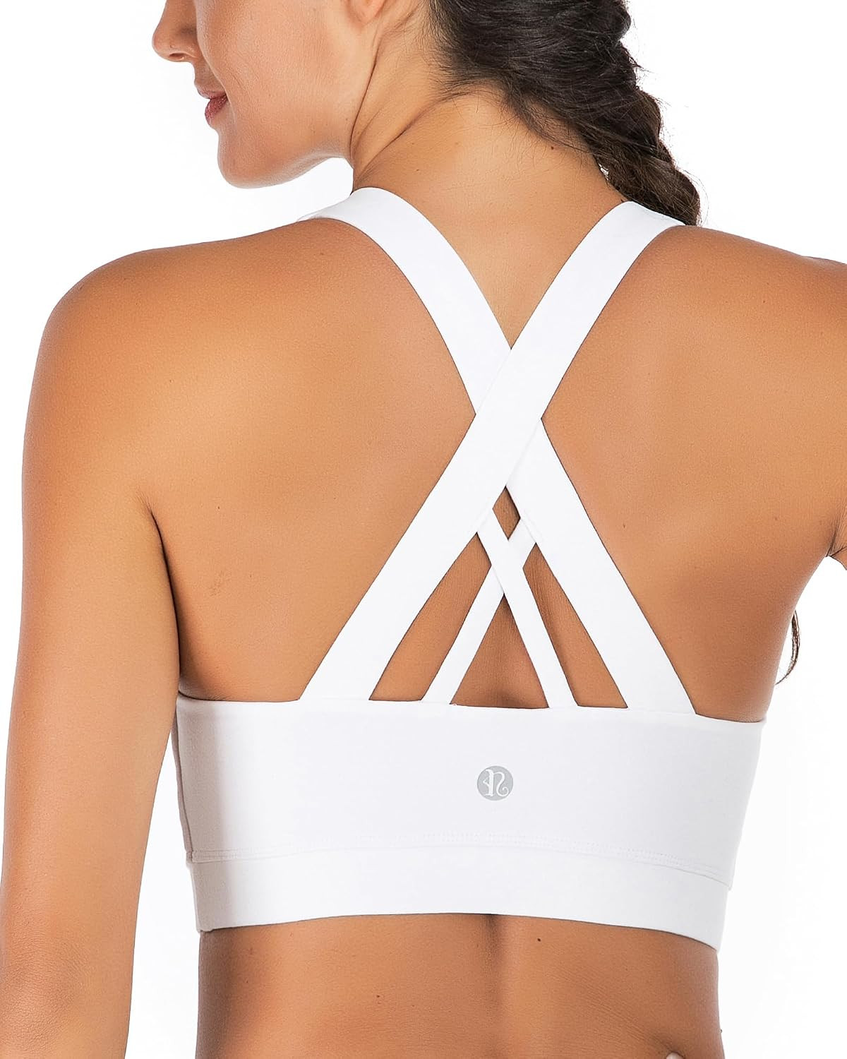 RUNNING GIRL Sports Bras for Women,Padded Strappy Sports Bras Criss-Cross Back Medium Support Sports Bras with Removable Cups | Amazon (US)