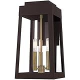 Livex Lighting 20855-07 Oslo - 16" Three Light Outdoor Wall Lantern, Bronze Finish with Clear Glass | Amazon (US)