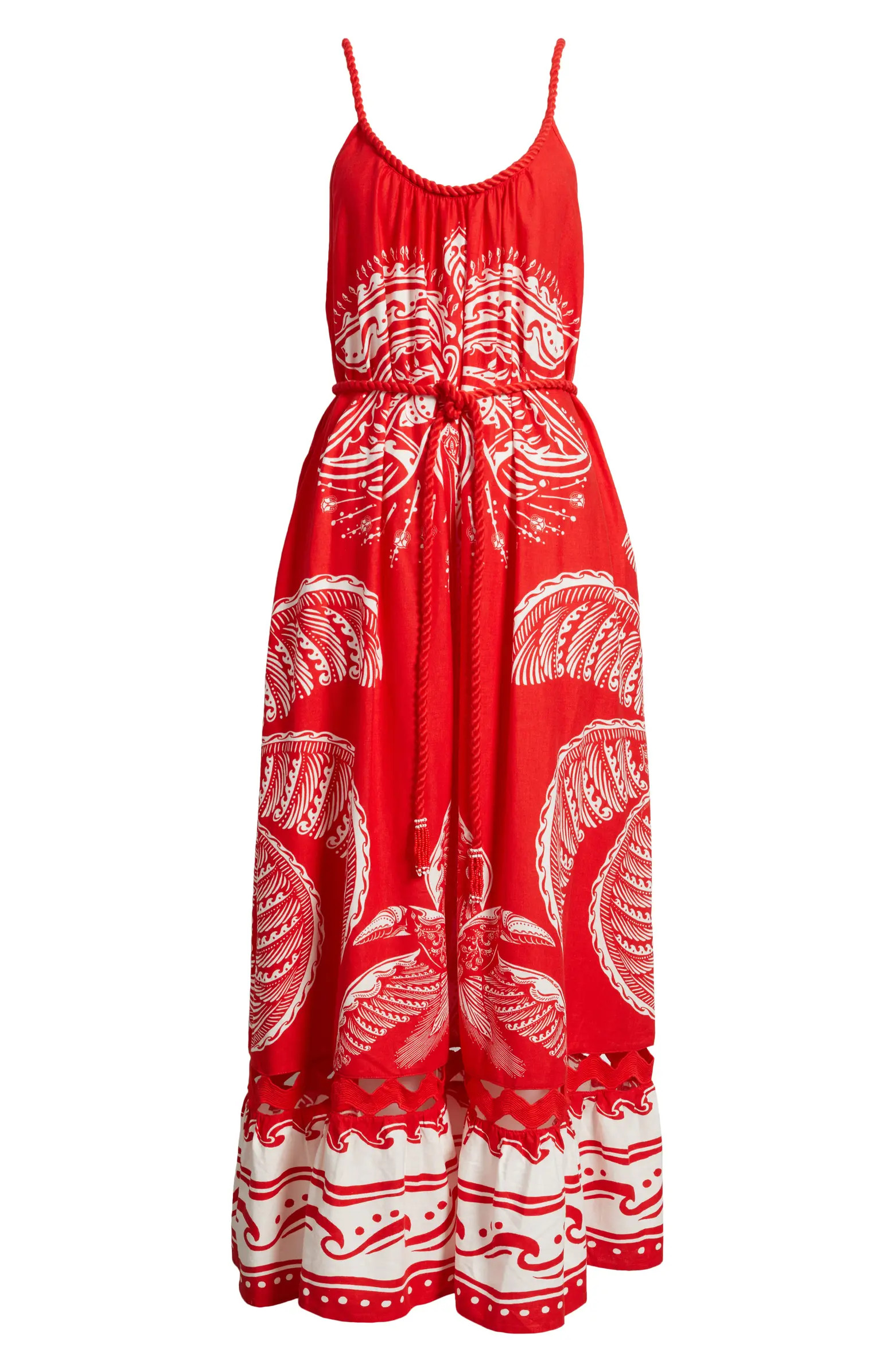 Majestic Coconut Tree Linen Blend Midi Dress | Nordstrom