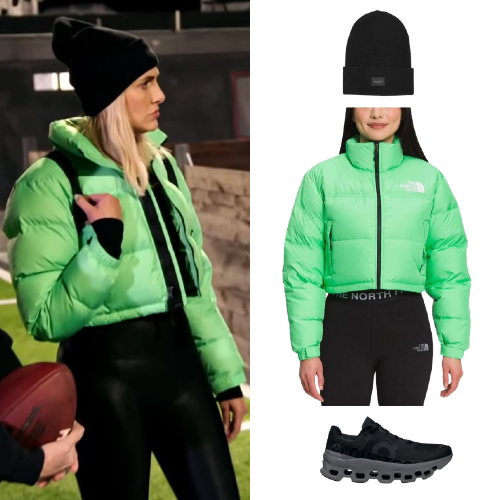 Gina Kirschenheiter’s Green Cropped Puffer Jacket