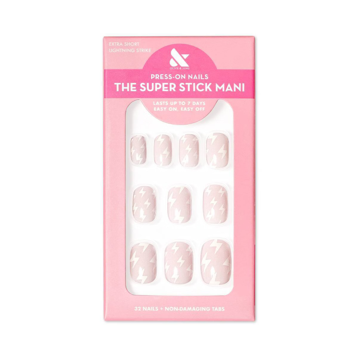 Olive & June Fake Nails - XS Squoval - Lightning Strike - 32ct | Target