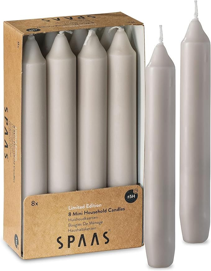 SPAAS Straight Beige Candle Sticks - Pack of 8 6" Long Candles | 5 Hour Long Burning Unscented Ca... | Amazon (US)
