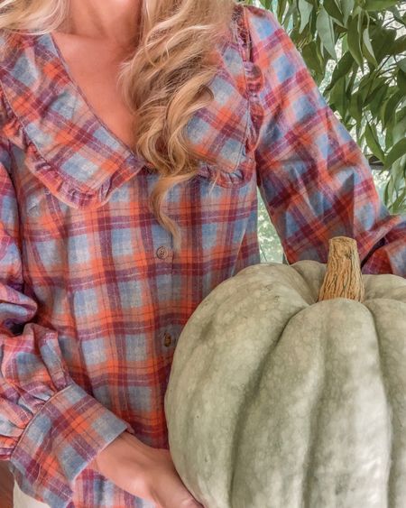 Plaid tops are perfect for fall outfits! This is my current favorite & it also comes in a dress! I attached some of my other fall favorites as well! 
Shown in size: xs; I’m 5’4
Check out my blog for more: ElizabethRyanSC.org
#ltkhalloween
#ltkunder100


#LTKSeasonal #LTKstyletip #LTKU