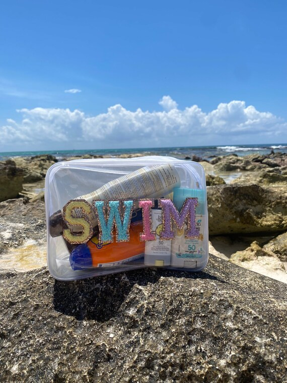 Personalized XL Clear Toiletry Bag, Travel Makeup Cosmetic Bag, Snacks, Nail, Medicine, Sunscreen... | Etsy (US)