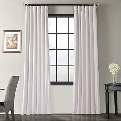 HPD Half Price Drapes VPCH-110602-96 Signature Blackout Velvet Curtain (1 Panel), 50 X 96, Off Wh... | Amazon (US)