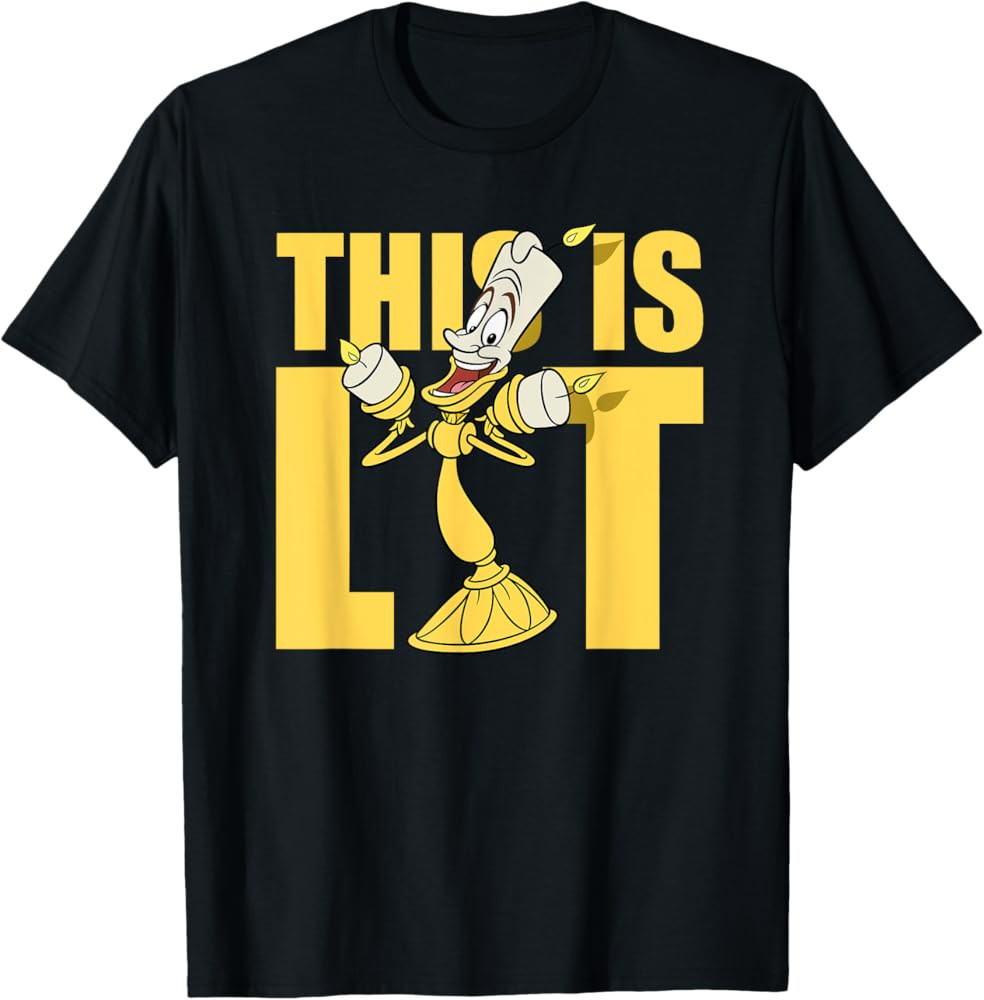 Disney Beauty and the Beast Lumiere This is Lit T-Shirt | Amazon (US)