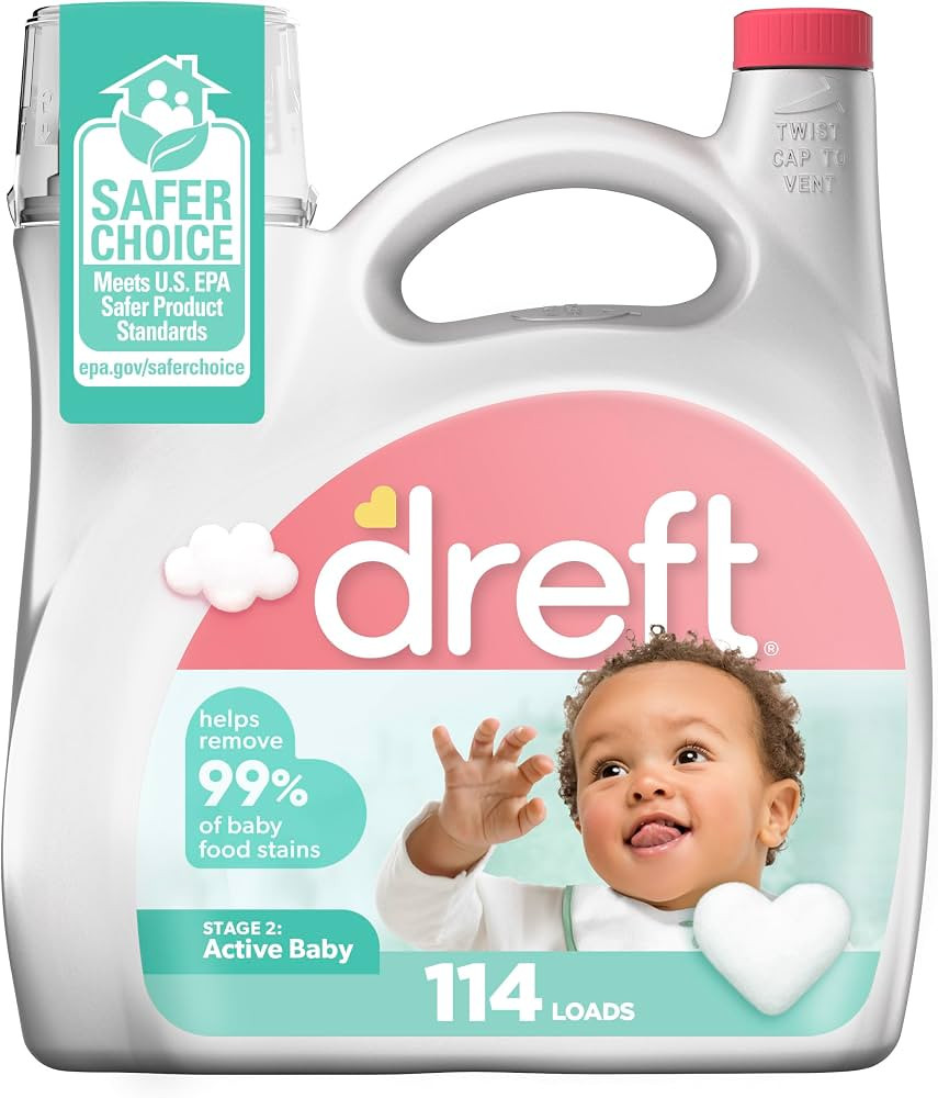 Dreft Stage 2: Active Baby Liquid Laundry Detergent 114 Loads 150 fl oz | Amazon (US)