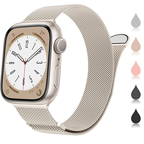 Marge Plus Compatible with Apple Watch Band Series 10, Ultra 2, SE, Ultra 9 8 7 6 5 4 38mm 40mm 41mm 42mm 44mm 45mm 46mm 49mm Women and Men, Stainless Steel Mesh Loop Magnetic Clasp Replacement for iWatch Bands | Amazon (US)