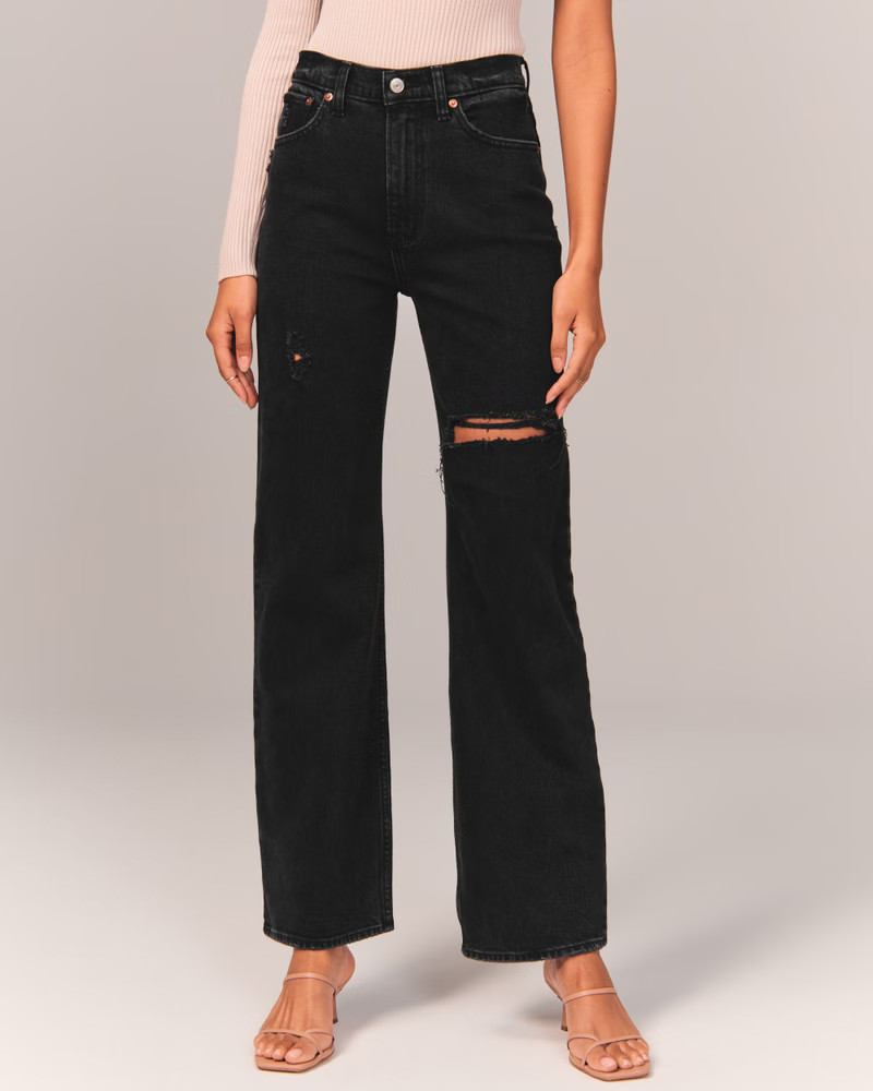 Women's High Rise 90s Relaxed Jean | Women's Clearance | Abercrombie.com | Abercrombie & Fitch (US)