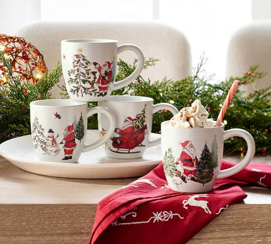 Christmas in the Country Stoneware Mugs | Pottery Barn (US)