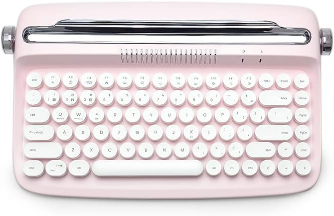 YUNZII ACTTO B303 Wireless Typewriter Keyboard, Retro Bluetooth Aesthetic Keyboard with Integrate... | Amazon (US)