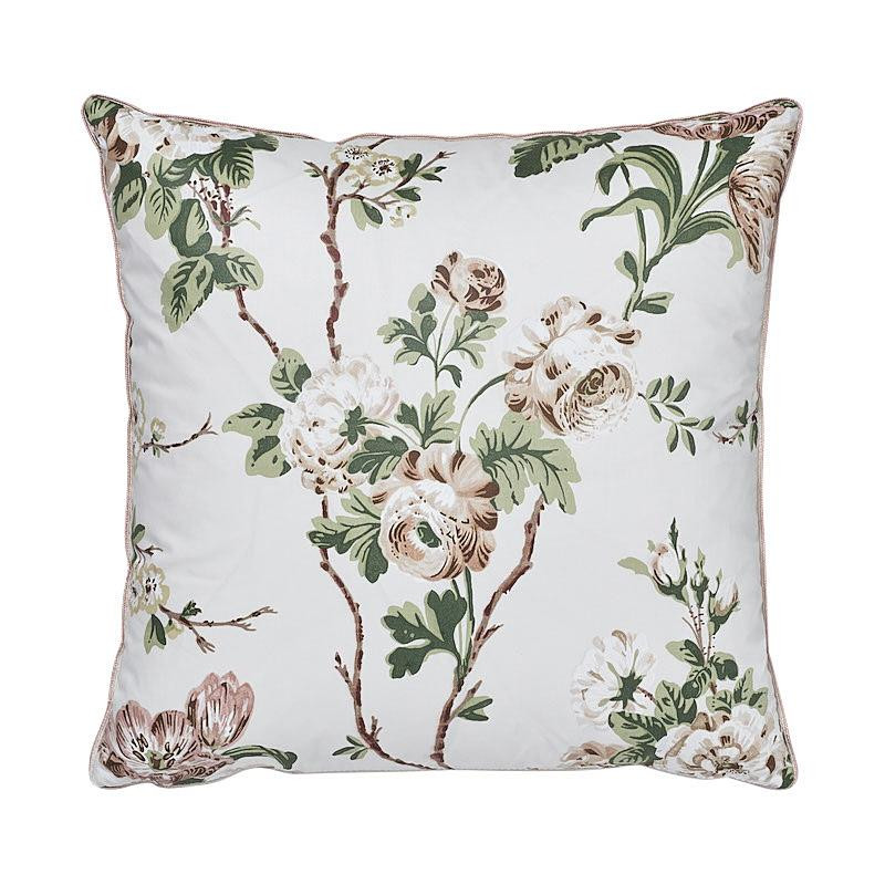 Schumacher Betty Chintz Pink & Green 18" X 18" Pillow | DecoratorsBest