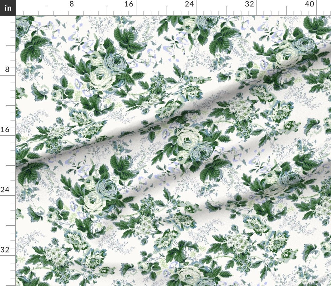 Fabric in English Chintz Color Kelly Green | Spoonflower