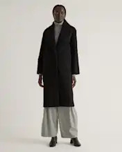 100% Merino Wool Shawl Collar Long Coat | Quince