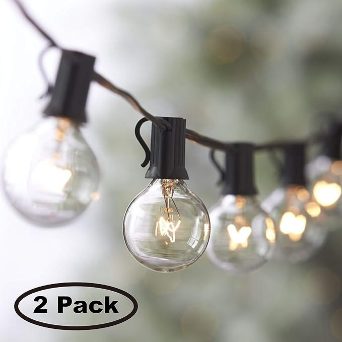 Lemontec String Lights,25FT Vintage Backyard Patio Lights with 25 Clear Globe Bulbs-UL listed for... | Amazon (US)