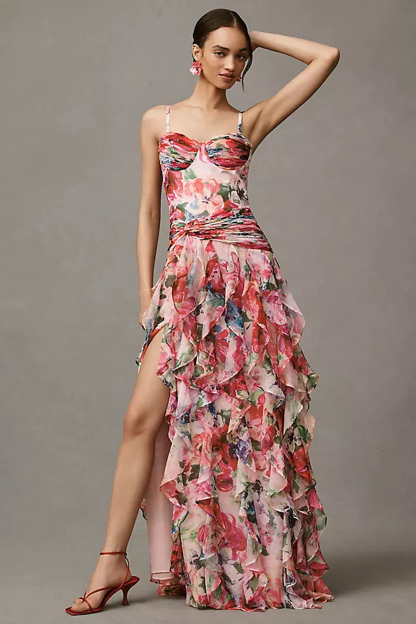 Lux Ruffle Maxi Dress | Anthropologie (US)