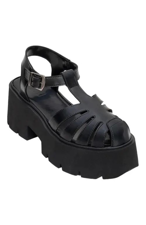 Prologue Shoes Verua Platform Sandal in Black Faux Leather at Nordstrom, Size 9 | Nordstrom