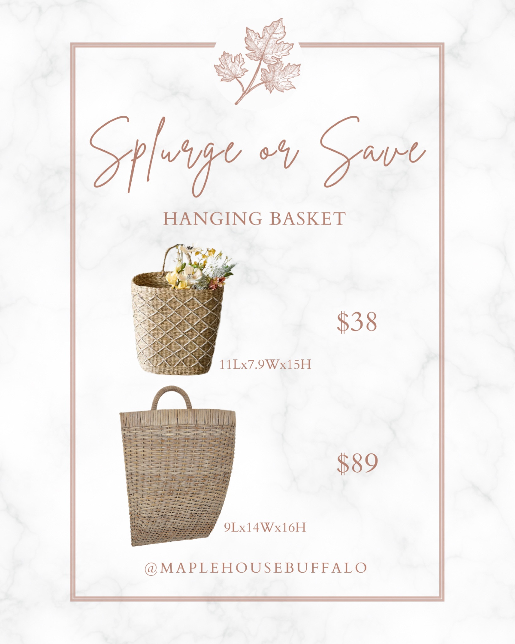 ✨Sale alert update! The larger basket is currently marked down 25% off - run!✨

Both of these hanging baskets are absolutely gorgeous! I really want the larger one from Ballard Designs for my front door. Perfect for hanging pretty much anywhere you want to add warmth and color (just throw in some seasonal florals - I also linked my favorite faux peonies! They are absolutely gorgeous and high end looking and I have them in my dining room and kitchen!).

#LTKfindsunder100 #LTKsalealert #LTKhome