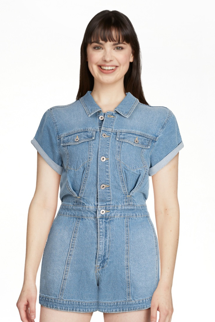 Jessica Simpson Women's Denim Romper, Sizes XS-XL | Walmart (US)