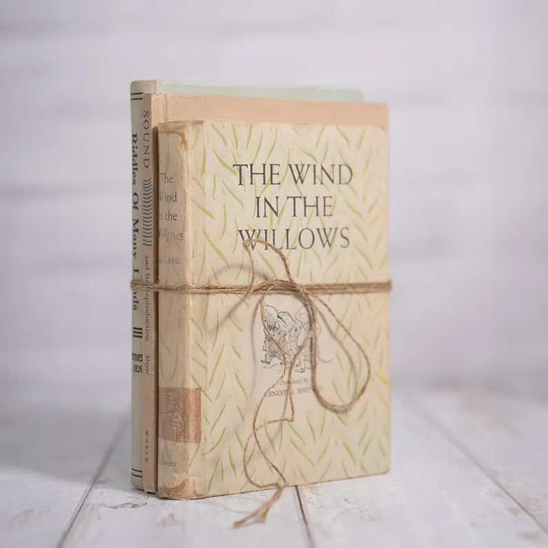 Decorative Vintage Book Set of 3 - Neutrals, Colorful Hardback Books, Antique Books for Home Deco... | Etsy (US)