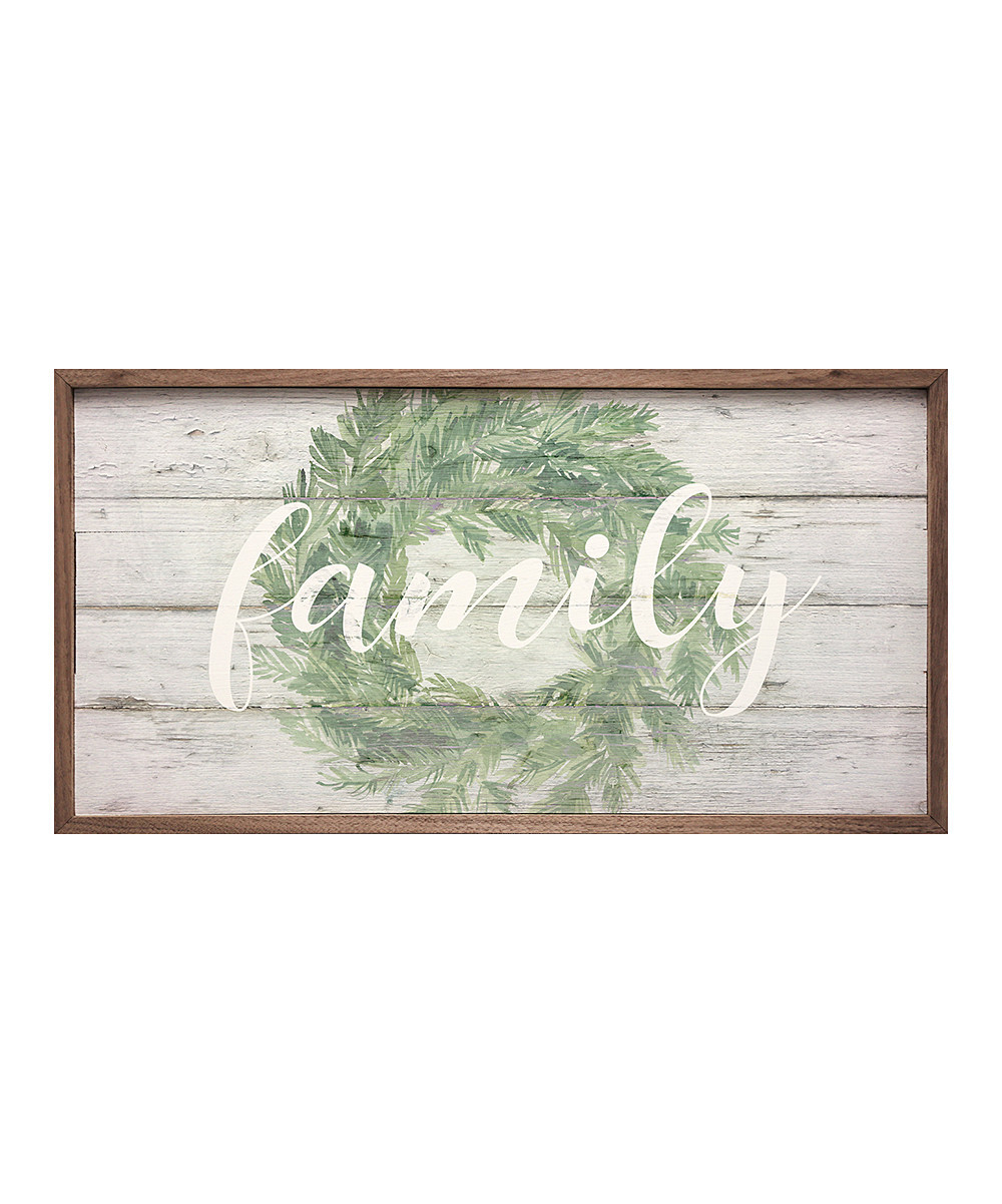 Kendrick Home Decorative Plaques - Whitewashed Wreath 'Family' Wall Art | Zulily