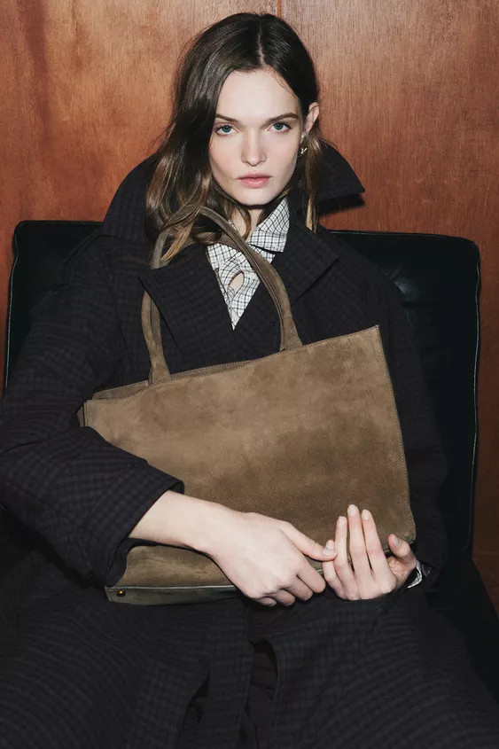 LEATHER MAXI CITY BAG | Zara UK