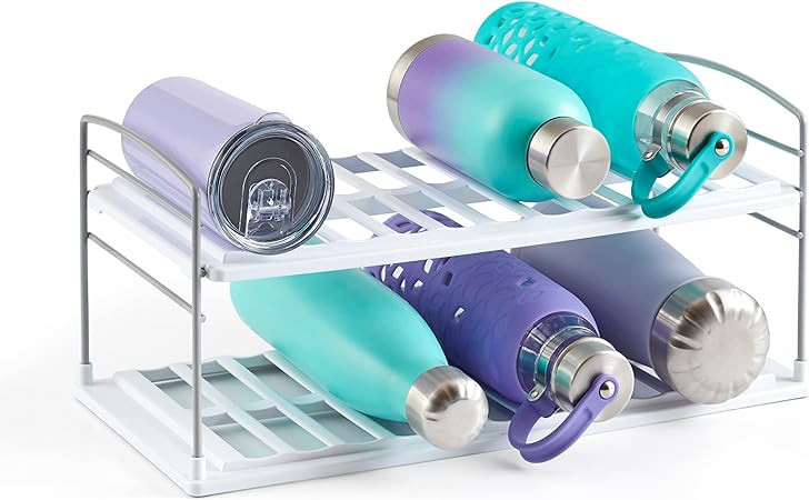 YouCopia UpSpace Water Bottle and Travel Mug Cabinet Organizer, Adjustable Storage Rack for Kitch... | Amazon (US)