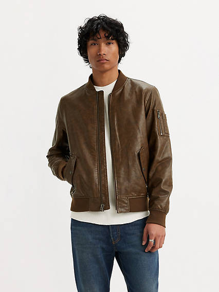 Levi's Faux Leather Varsity Bomber Jacket - Men's S | Levi's US