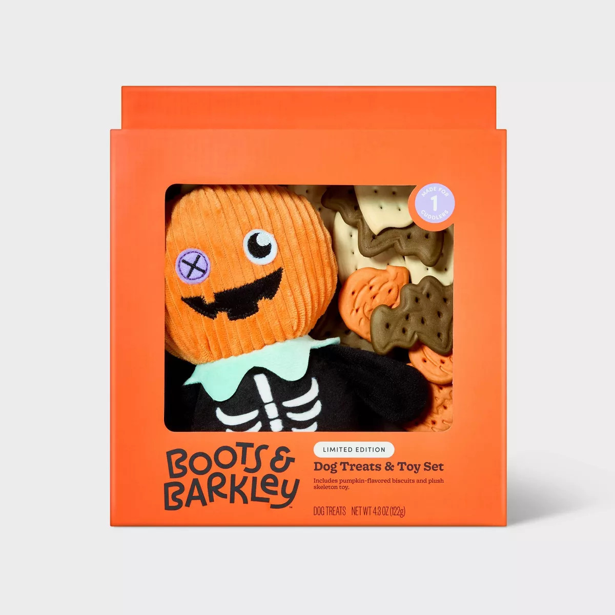 Halloween Pumpkin Flavor Spooky Plush Toy with Biscuits Dog Treats - Boots & Barkley™ 4.3oz | Target