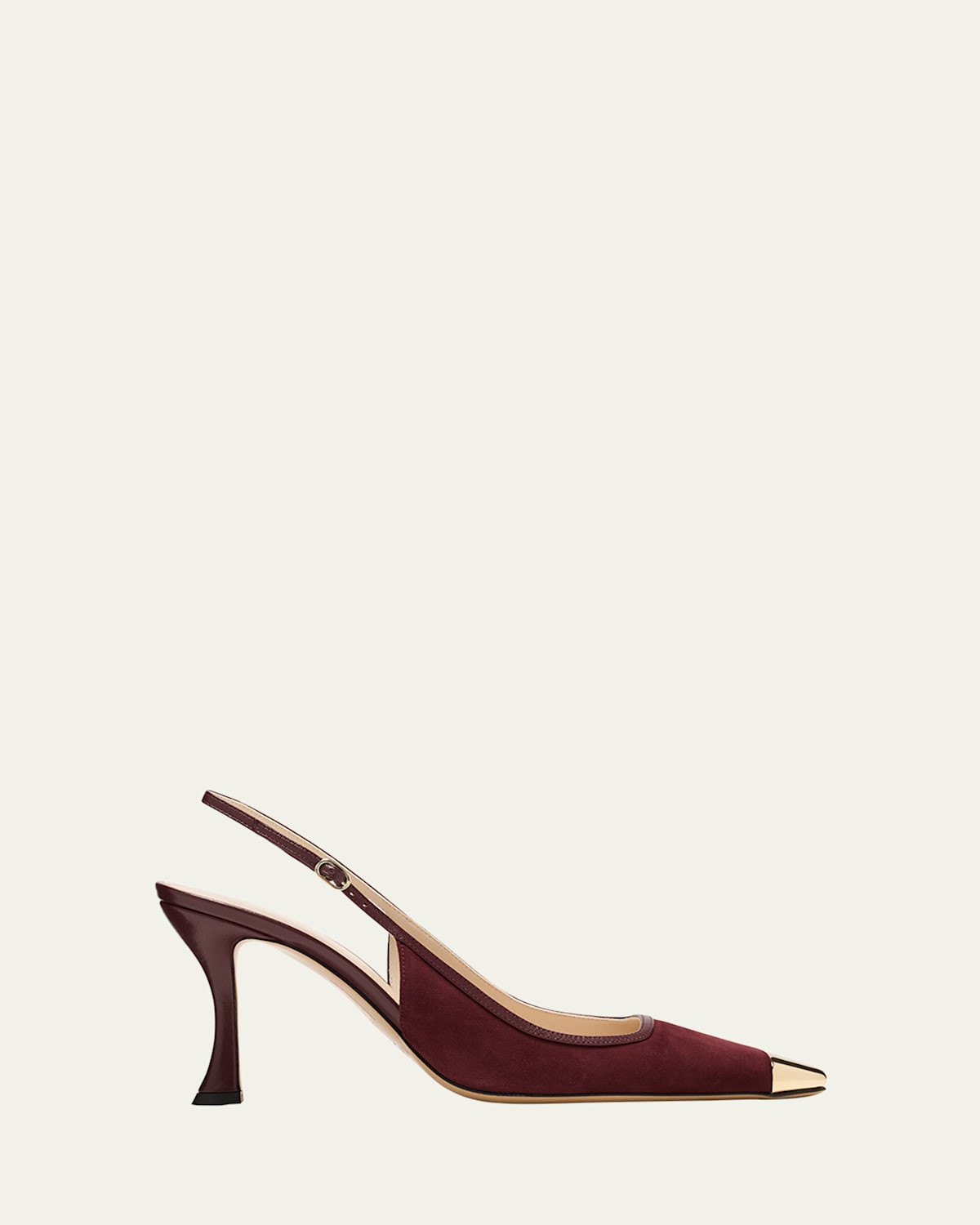 Olivia Suede Cap-Toe Slingback Pumps | Bergdorf Goodman