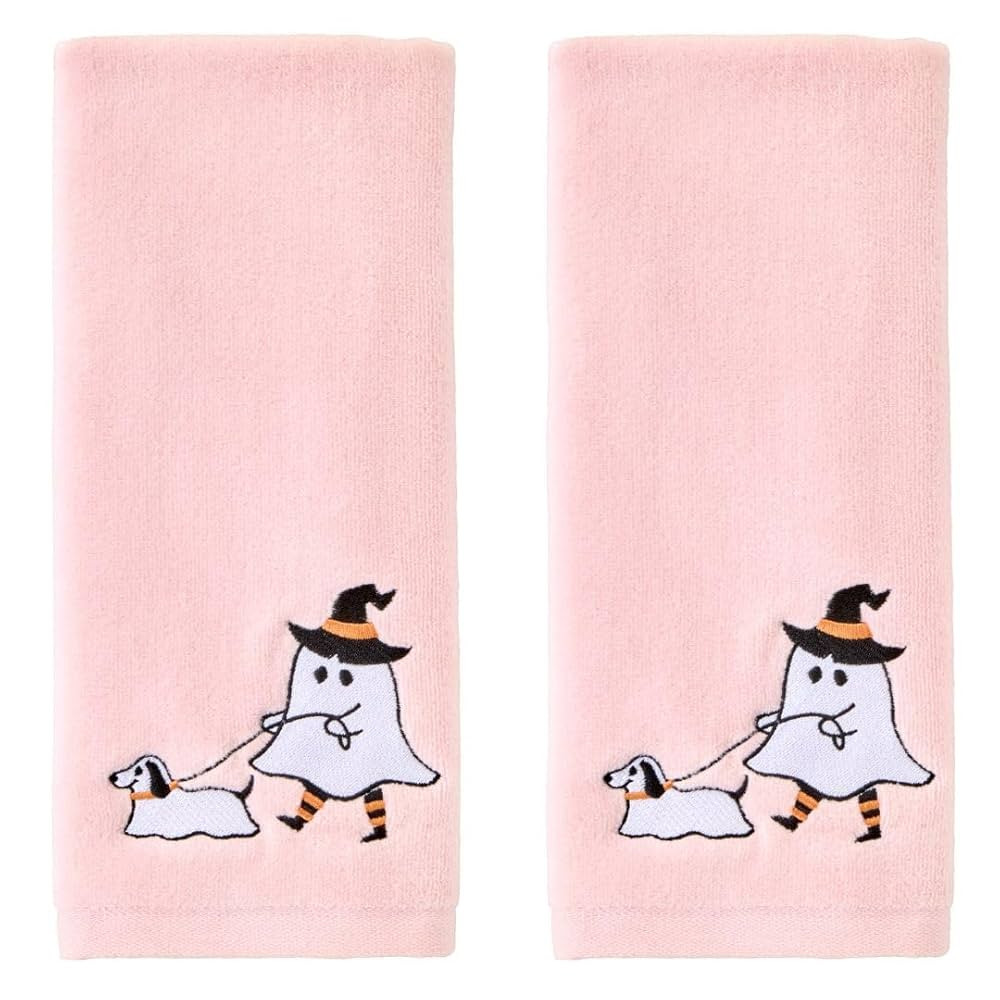 SKL Home Halloween Ghost Walking Dog 100% Cotton Embroidered 2pc Hand Towel Set, Decorative for B... | Amazon (US)