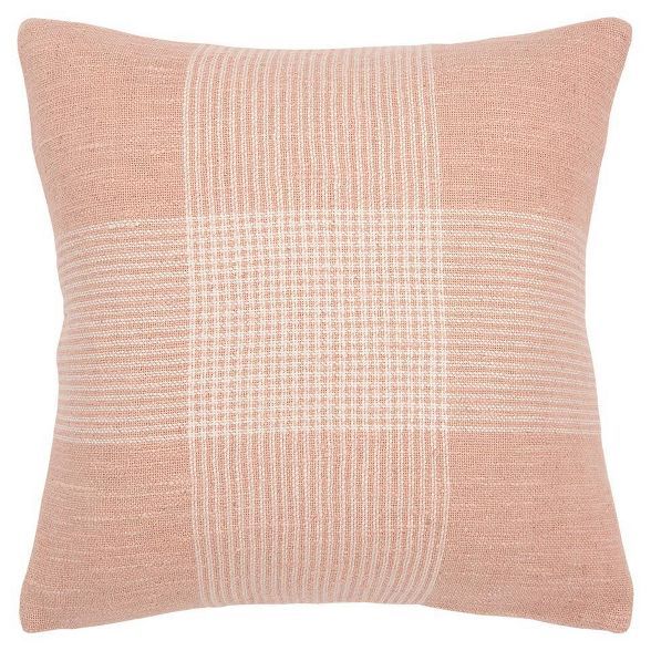 20"x20" Oversize Plaid Poly Filled Square Throw Pillow - Rizzy Home | Target