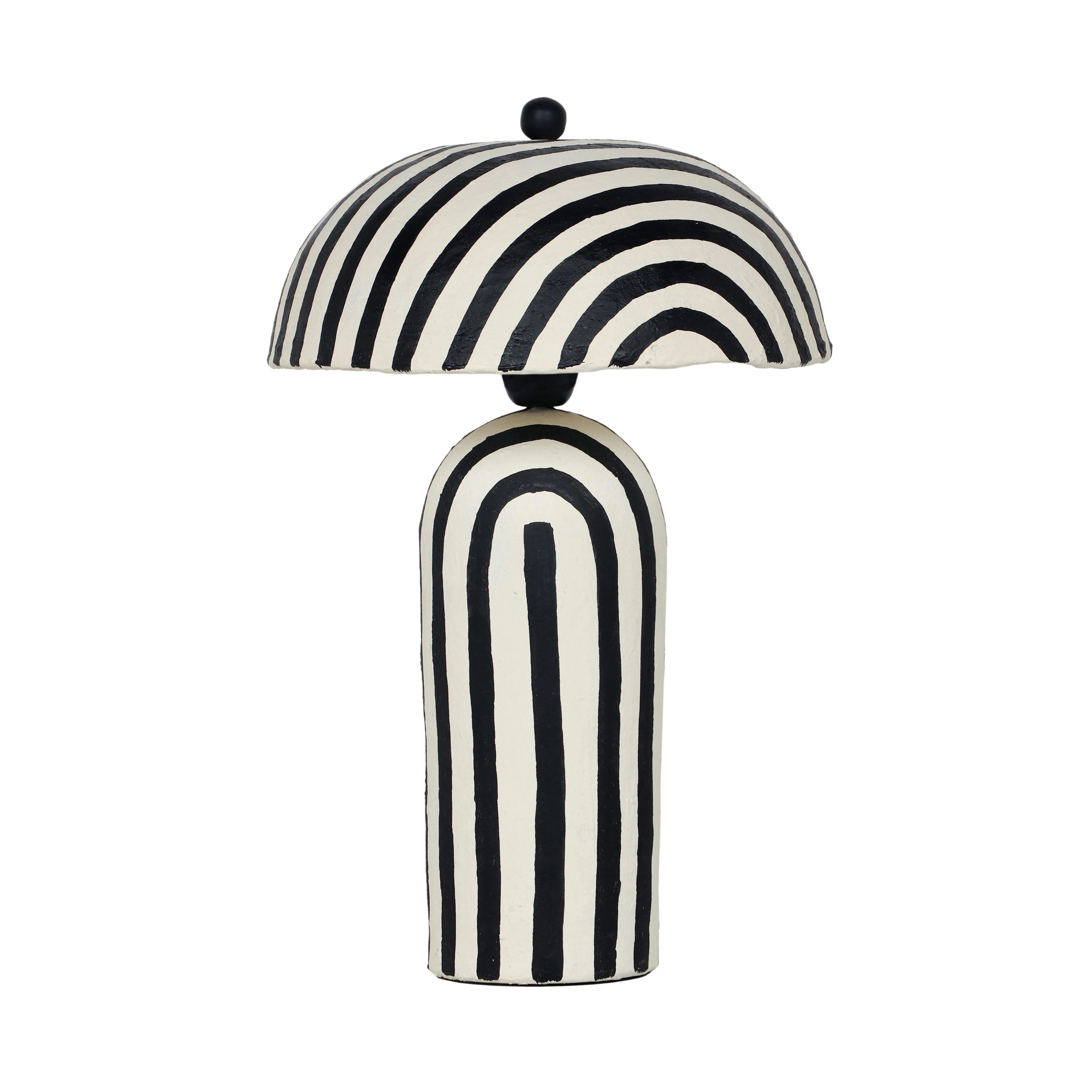 Maiori Striped Papier Mache Table Lamp | TOV Furniture