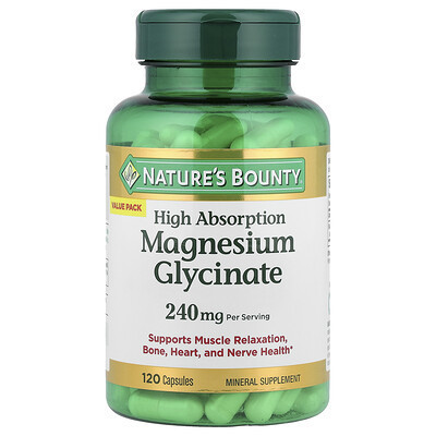 Nature's Bounty, Magnesium Glycinate, High Absorption, 120 Capsules (120 mg per Capsule) | iHerb