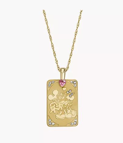 Disney Fossil Special Edition Gold-Tone Stainless Steel Pendant Necklace | Fossil (US)