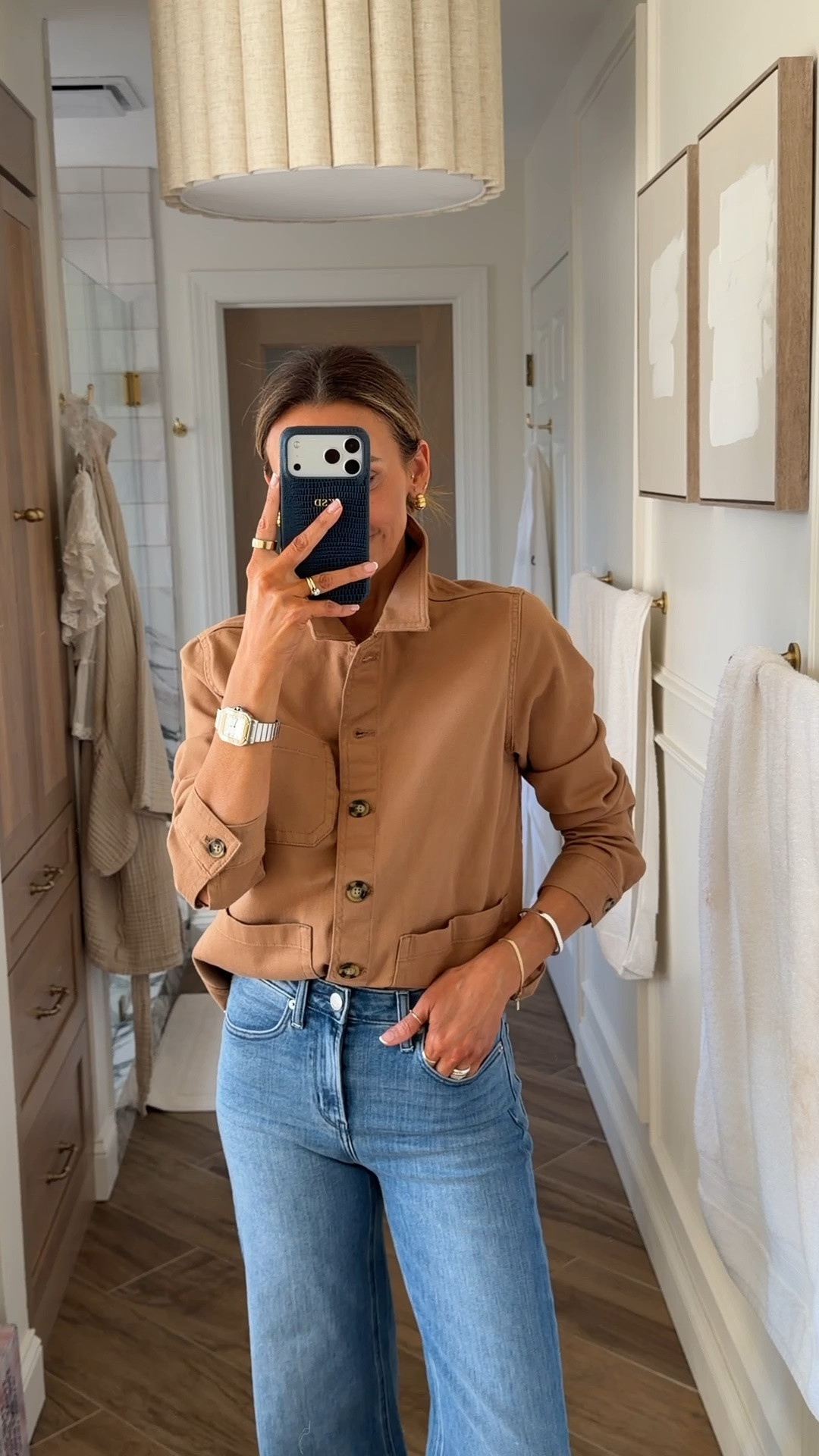 new addition to the closet: organic cotton stretchy utilitarian jacket! 
Perfect to wear  over a LWD or tucked into my jeans! Runs small, size up! @Quince #QuincePartner

#LTKgrwm #LTKootd #LTKSeasonal
