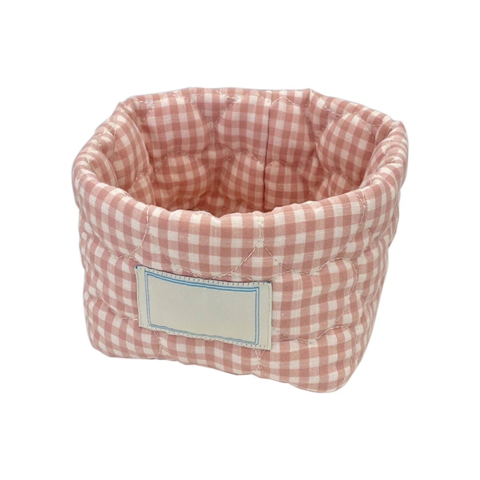Small Checkered Storage Basket for Cosmetics, 4.7x3.9 In Quilted Cotton Organizer Bag for Home, D... | Walmart (US)