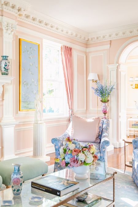 A few interior design favorites from the House Beautiful Whole Home Chicago show house. This space, designed by Caitlin Wilson, incorporates pastels, moulding, and stunning pieces by @SerenaandLily and others. #SLPerks

#LTKCyberWeek #LTKhome #LTKsalealert