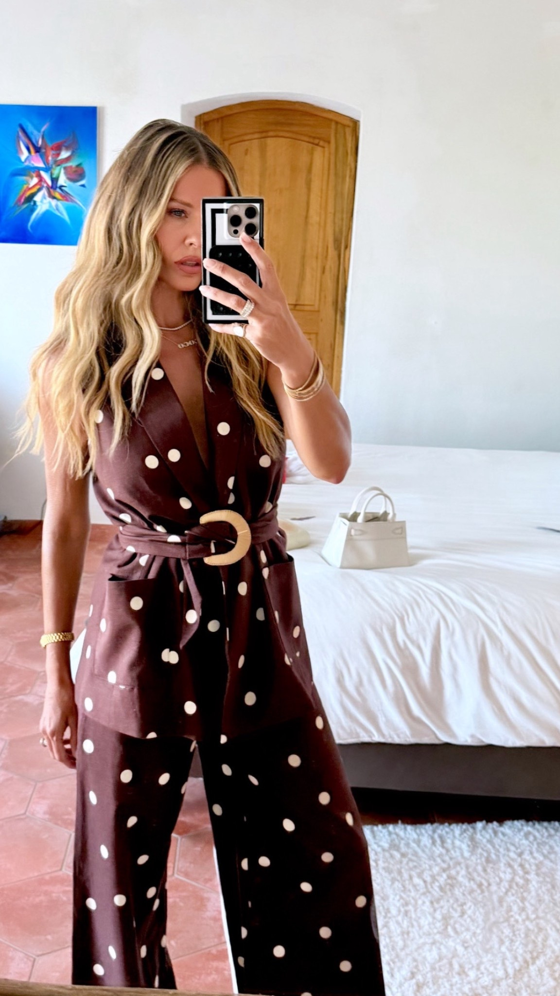 The most perfect polka set I think I’ve ever seen and I’m mad at myself that this is the only pic I took 🤦🏼‍♀️Don’t worry I’ll probably rewear it within the next week 🙌🏻 wearing a size 4 in vest and trousers  

#LTKTravel #LTKStyleTip